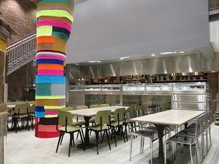 Fashioned around Magda Sayeg's colourful 'Everlasting Gobstopper (alcohol inducing)' column artwork