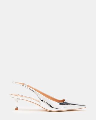 Kari Silver Slingback Point Toe Kitten Heel | Women's Heels 
 Steve Madden