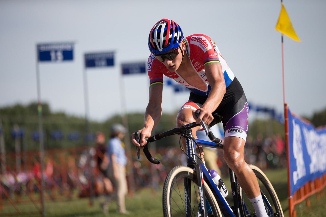 Mathieu van der Poel (Beobank-Corendon) riding to the victory