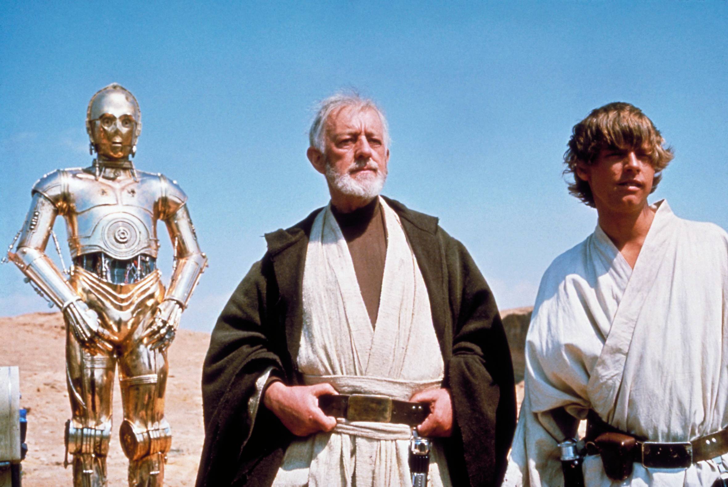 C-3PO, Obi-Wan Kenobi and Luke Skywalker