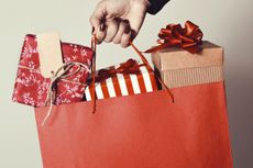 Christmas posting dates: presents in gift bag wrapped up