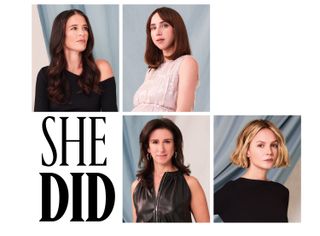 The Power Issue landing page 'She Did' graphic