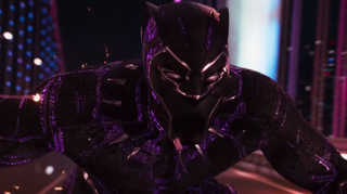 Black Panther costume in chase scene