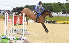 Graham Gillespie and Amelia Tedinnick during the invitational Mini Major Relay during the Equerry Bolesworth International Horse Show at Bolesworth Castle near Chester in Cheshire in the UK on 17th June 2018