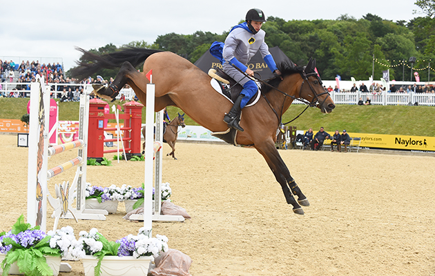 Graham Gillespie and Amelia Tedinnick during the invitational Mini Major Relay during the Equerry Bolesworth International Horse Show at Bolesworth Castle near Chester in Cheshire in the UK on 17th June 2018