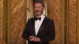 Jimmy Kimmel hosting the 2023 Oscars.