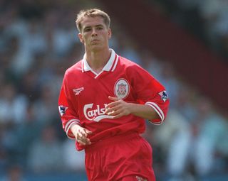 Michael Owen playing for Liverpool in 1997