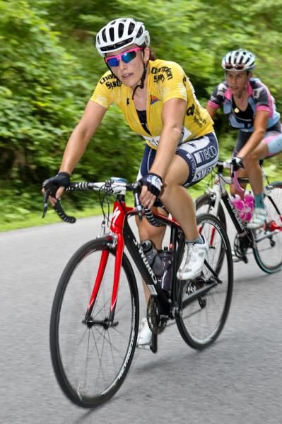 Tara Whitten (TIBCO) at the base of the climb.