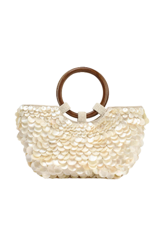 Faux Mother-Of-Pearl Appliqué Bag