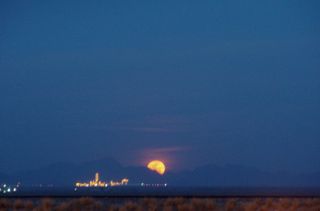 The supermoon full moon of March 19, 2011 rises over the city of Hermosillo, Sonora in Mexico in this photo taken by skywatcher Omar Mendoza.