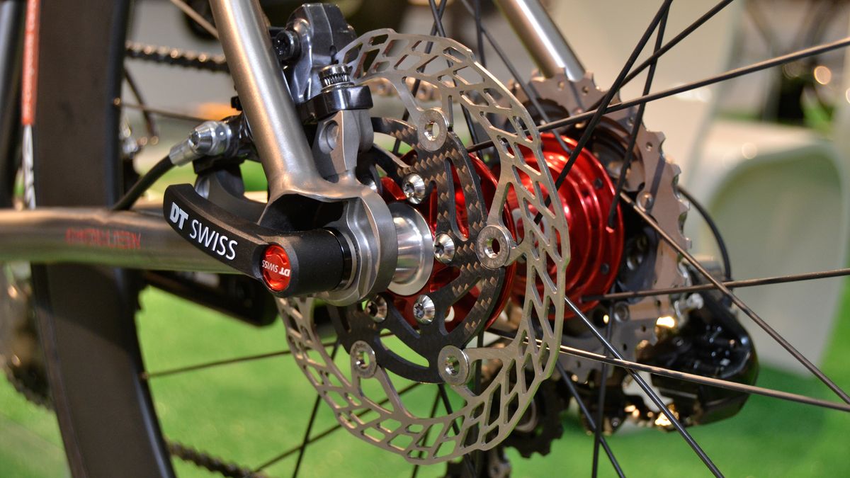 The titanium rear-end uses a thru-axle, too