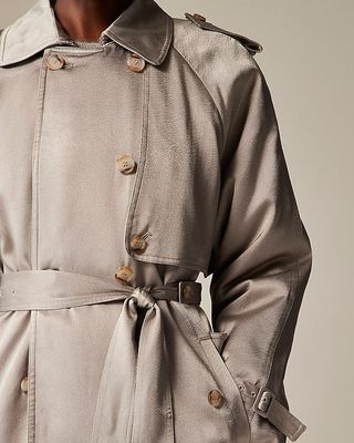 Relaxed Trench Coat in Satin Crepe