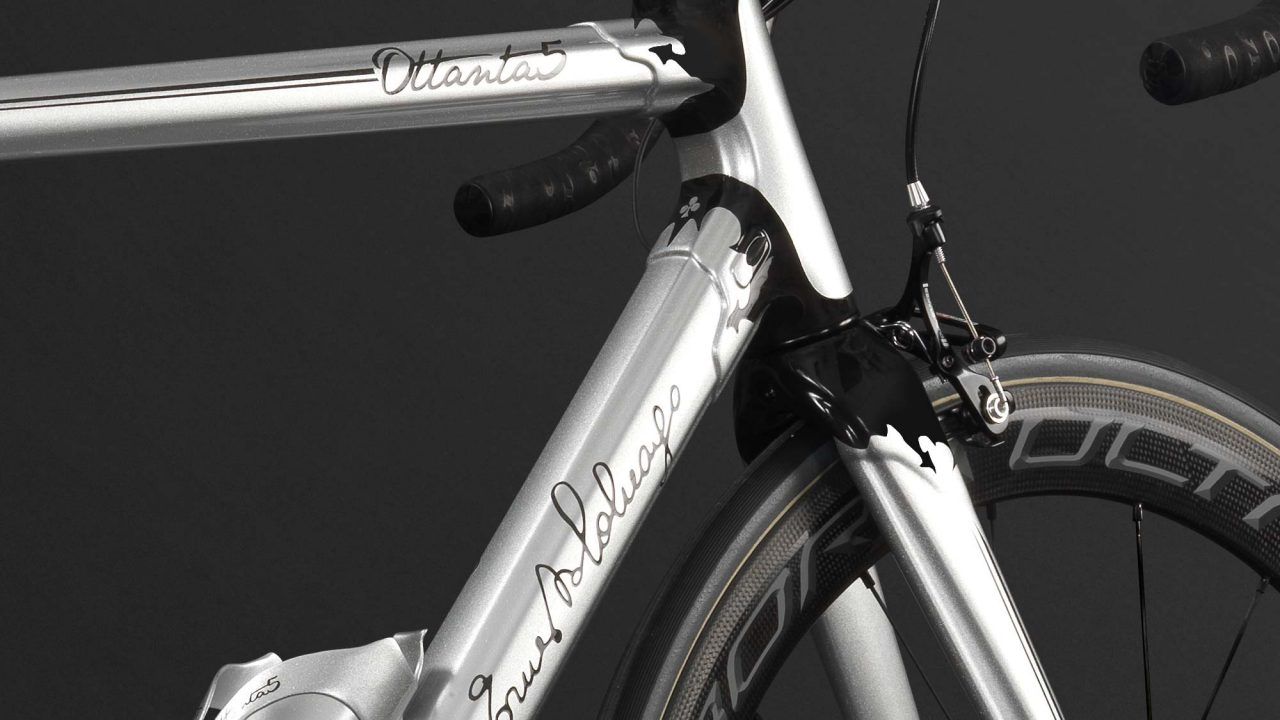 There are lots of black accents on the bike