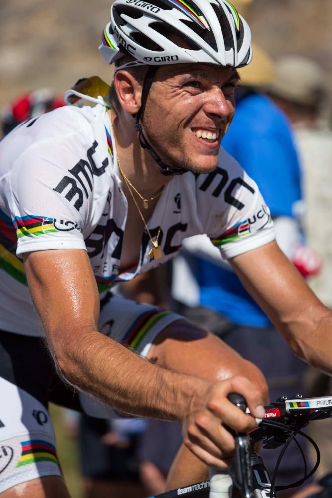 Gilbert shows the strain of the final climb to Palm Springs Aerial Tramway