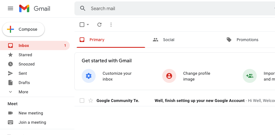 How to create a Gmail account - Gmail screen