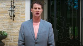 Daniel Tosh looking serious hosting The GOAT
