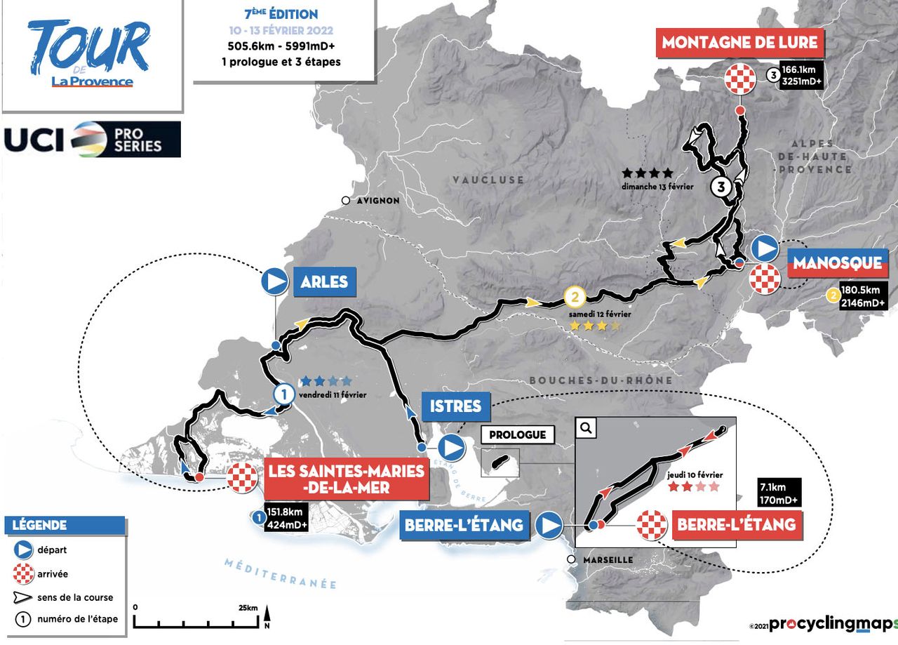 Map for 2022 Tour de la Provence
