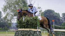 Luhm&uuml;hlen Horse Trials cross-country: NZL-Muzi Pottinger rides Just Kidding during the Cross Country for the CCI5*-L. INterim-6th. 2023 GER-Longines Luhmuehlen Horse Trials. Luhmuehlen, Germany. Saturday 17 June 2023. Copyright Photo: Libby Law Photography