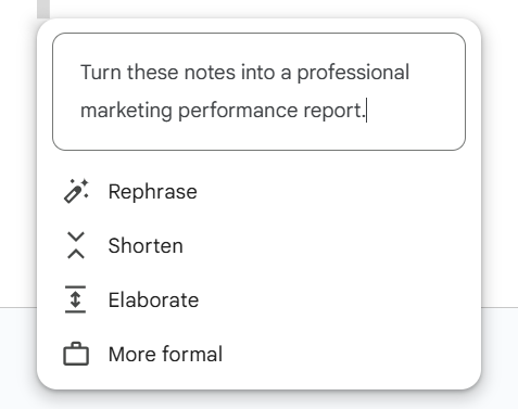 How to use Gemini to turn rough Google Docs notes into a polished report