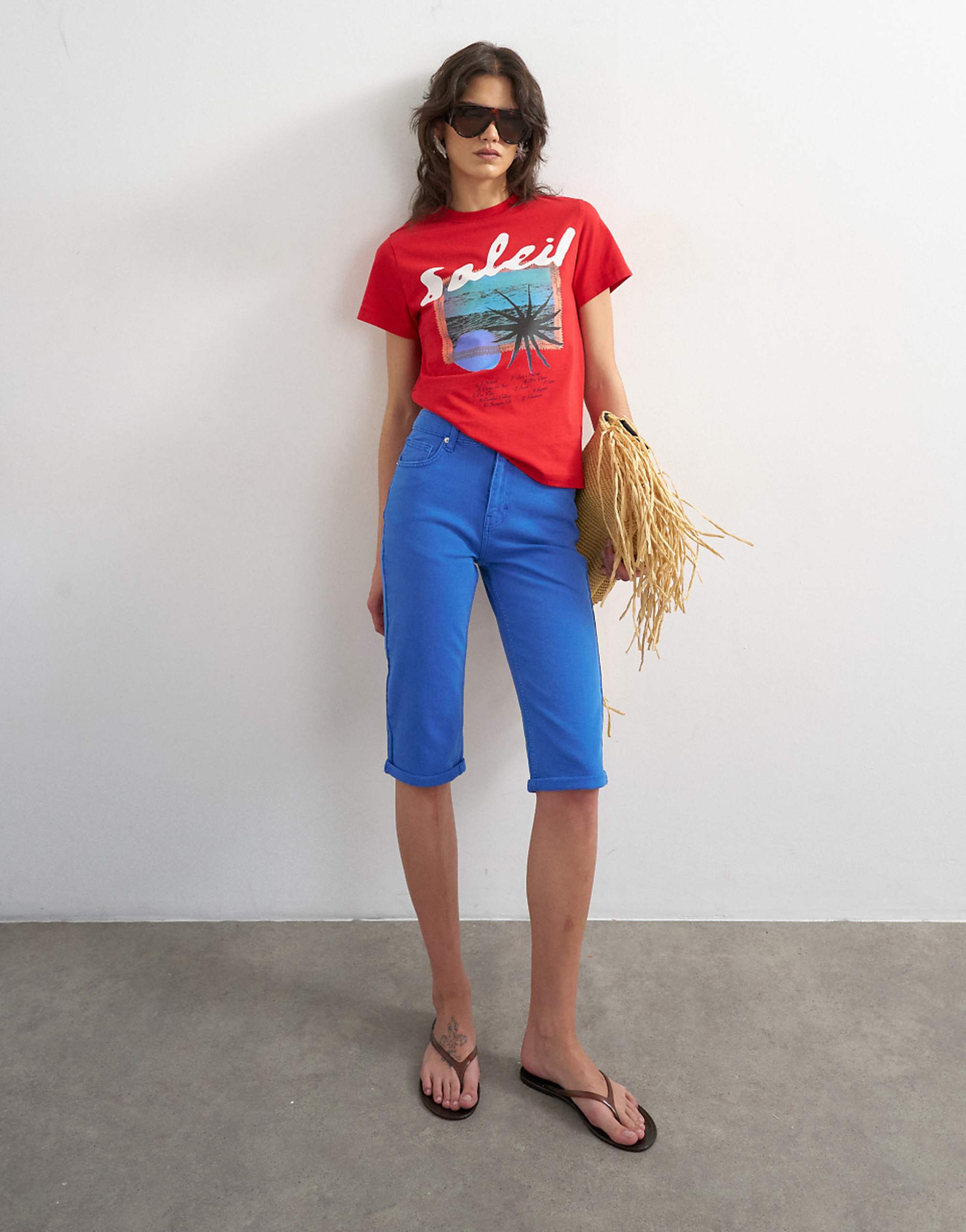 Topshop Capri Comfort Stretch Jean in Cobalt
