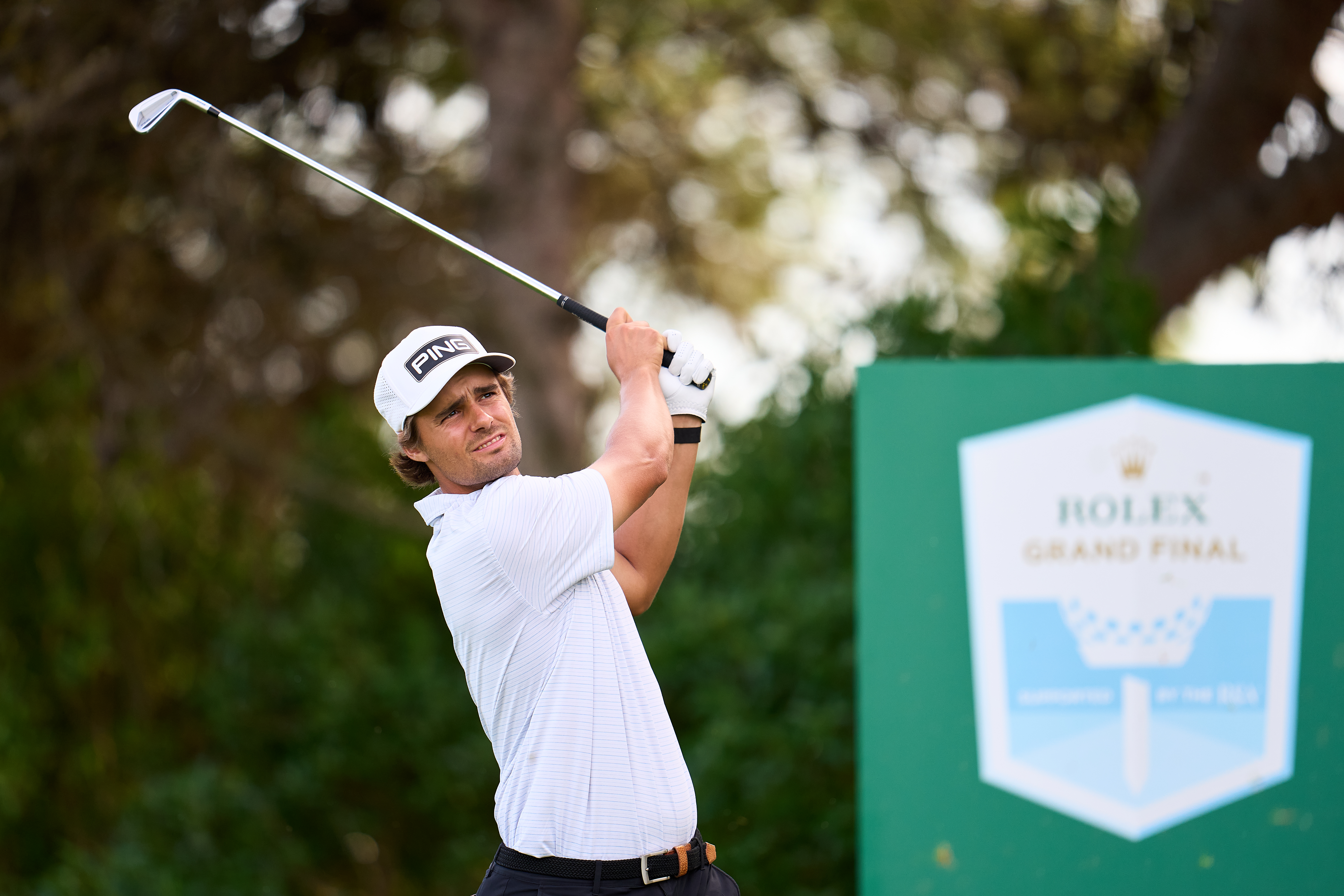 Hugo Townsend hits an iron shot