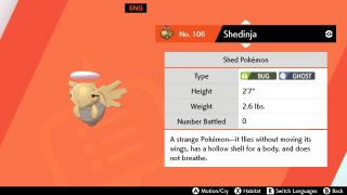 Shedinja in Pokemon Sword and Shield