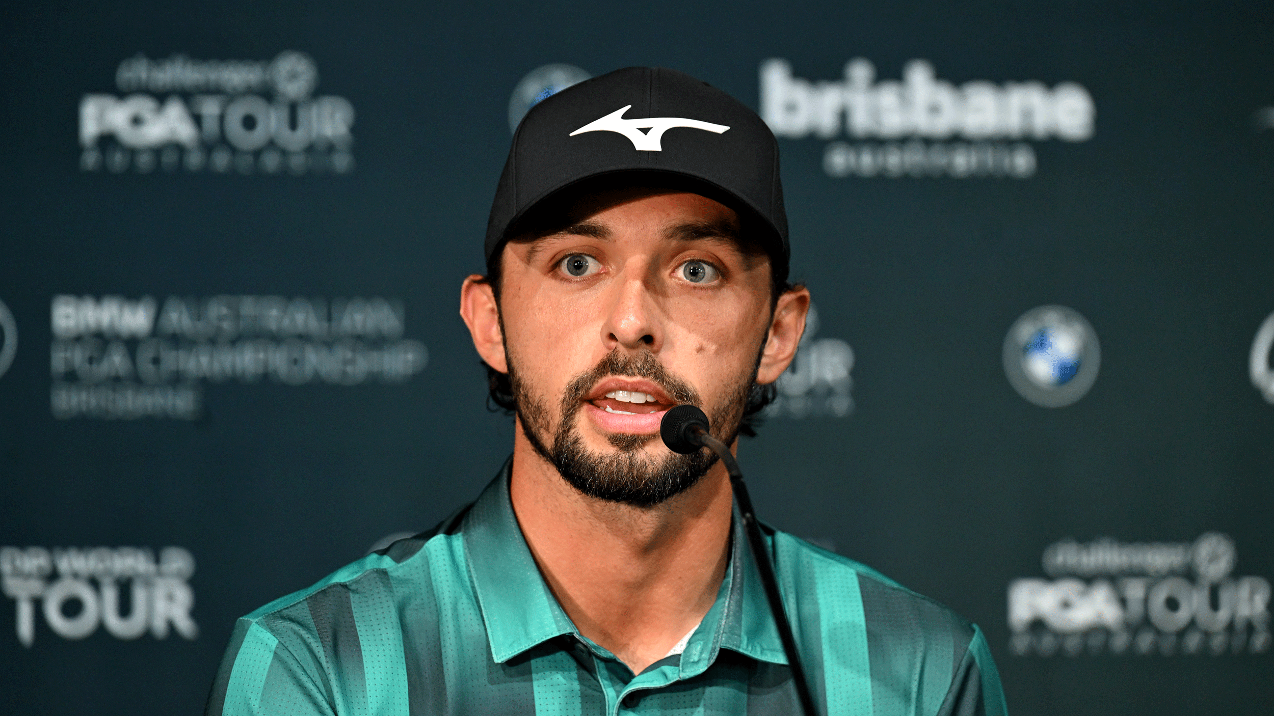 Marco Penge speaks during his pre-tournament press conference ahead of the Australian PGA Championship