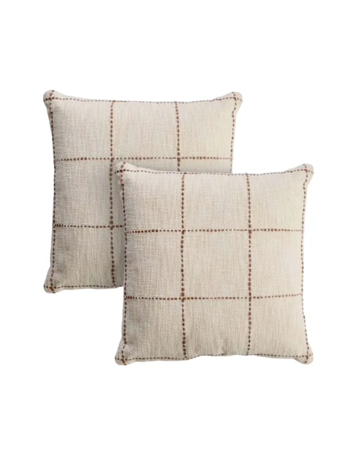 Textured Windowpane Throw Pillows, Set of 2