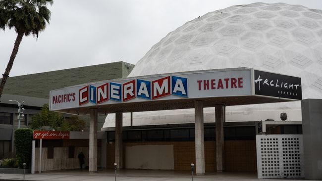 The Pacific Theatres&#039; Cinerama Dome, part of the ArcLight Hollywood complex, permanently closed in Hollywood, California, U.S. on Tuesday, April 13, 2021. ArcLight Cinemas and Pacific Theatres, two California movie-theater chains that are part of the same company, announced plans to close permanently, underscoring the still-tenuous state of the industry.