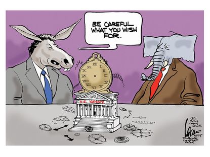 Political cartoon Democrats Republicans Senate