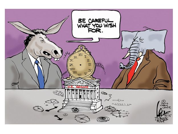 Political cartoon Democrats Republicans Senate