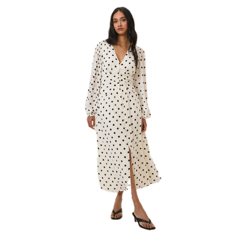 model wearing a polka dot dress from Nobody's Child