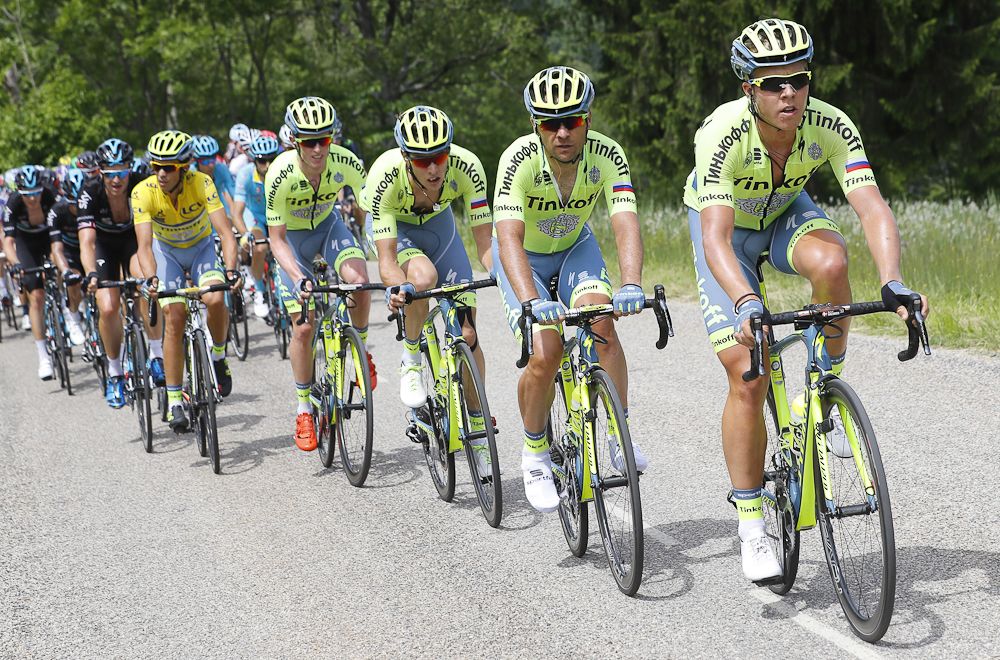 Tinkoff ride for Alberto Contador during stage 5 at the Criterium du Dauphine