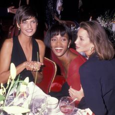 Linda Evangelista, Naomi Campbell, and Christy Turlington attend Night of 100 Stars Gala on October 29, 1989