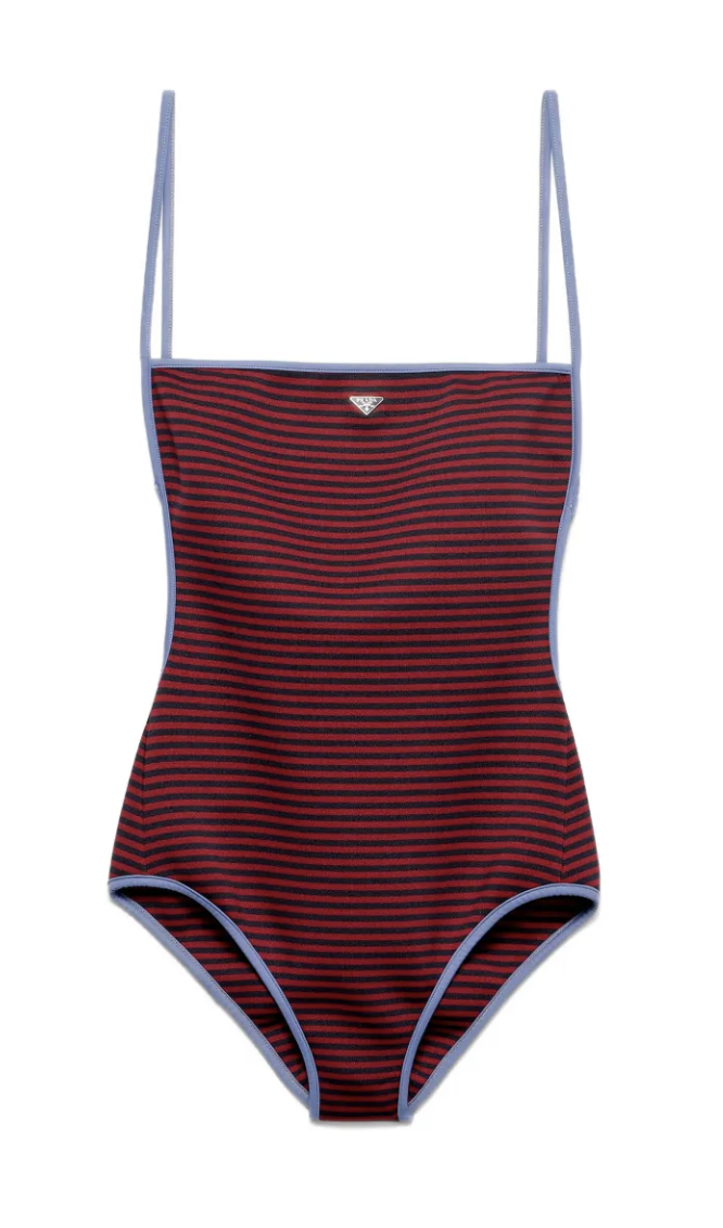 Prada, one-piece interlock jersey swimsuit