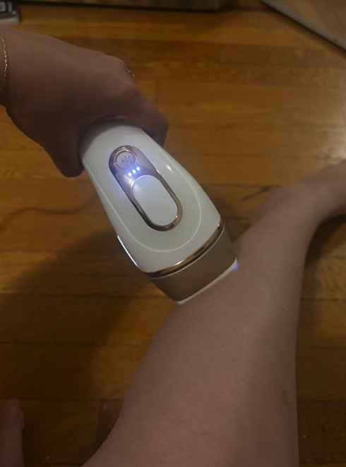 Julia M., a 'Marie Claire' tester, tests the Braun Silk Expert Pro 5 IPL