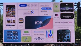 Apple iOS 18 on a screen at WWDC 2024