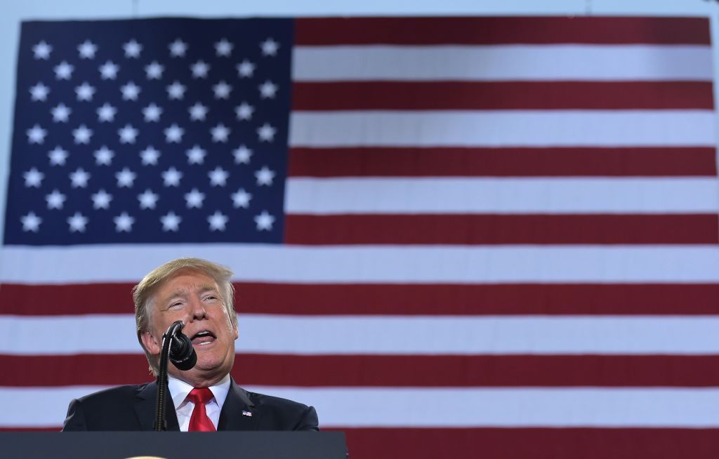 Trump talks taxes in a hangar in Pennsylvania