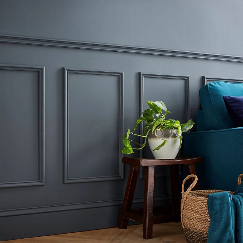 dark slate gray Victorian wall paneling