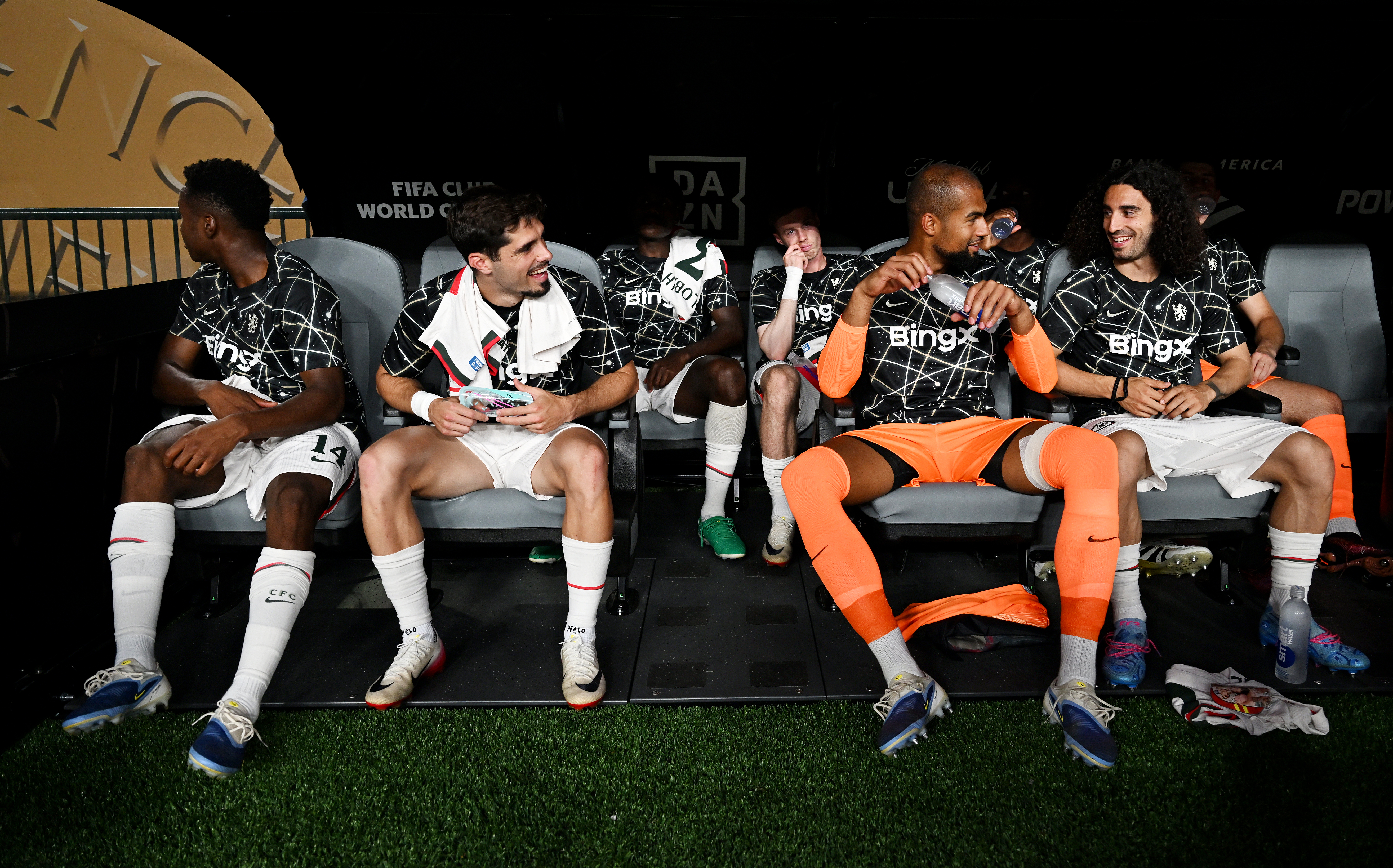 The Chelsea bench at the FIFA Club World Cup