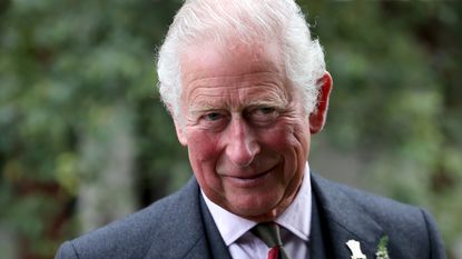 Prince Charles, Prince of Wales known as the Duke of Rothesay when in Scotland, visits Alloway mainstreet on September 09, 2021 in Ayr, United Kingdom.