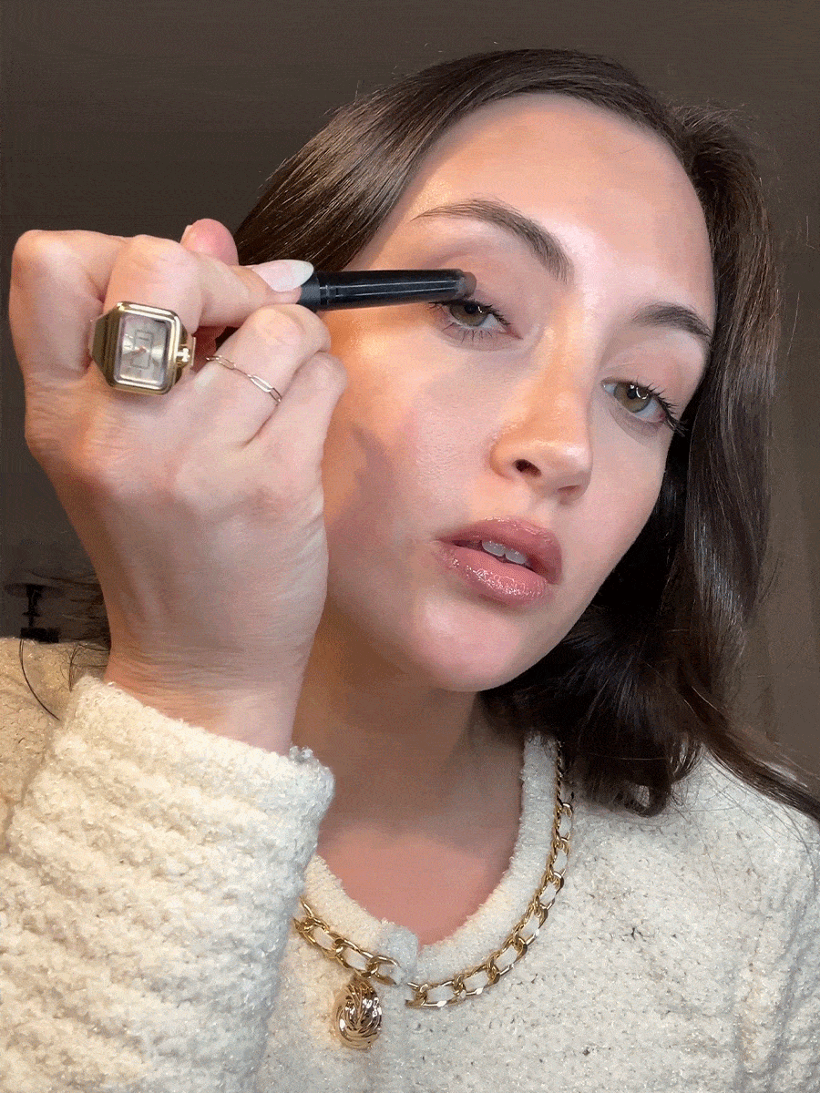 Alyssa Brascia applying the Nars Total Seduction Eye Shadow Stick.
