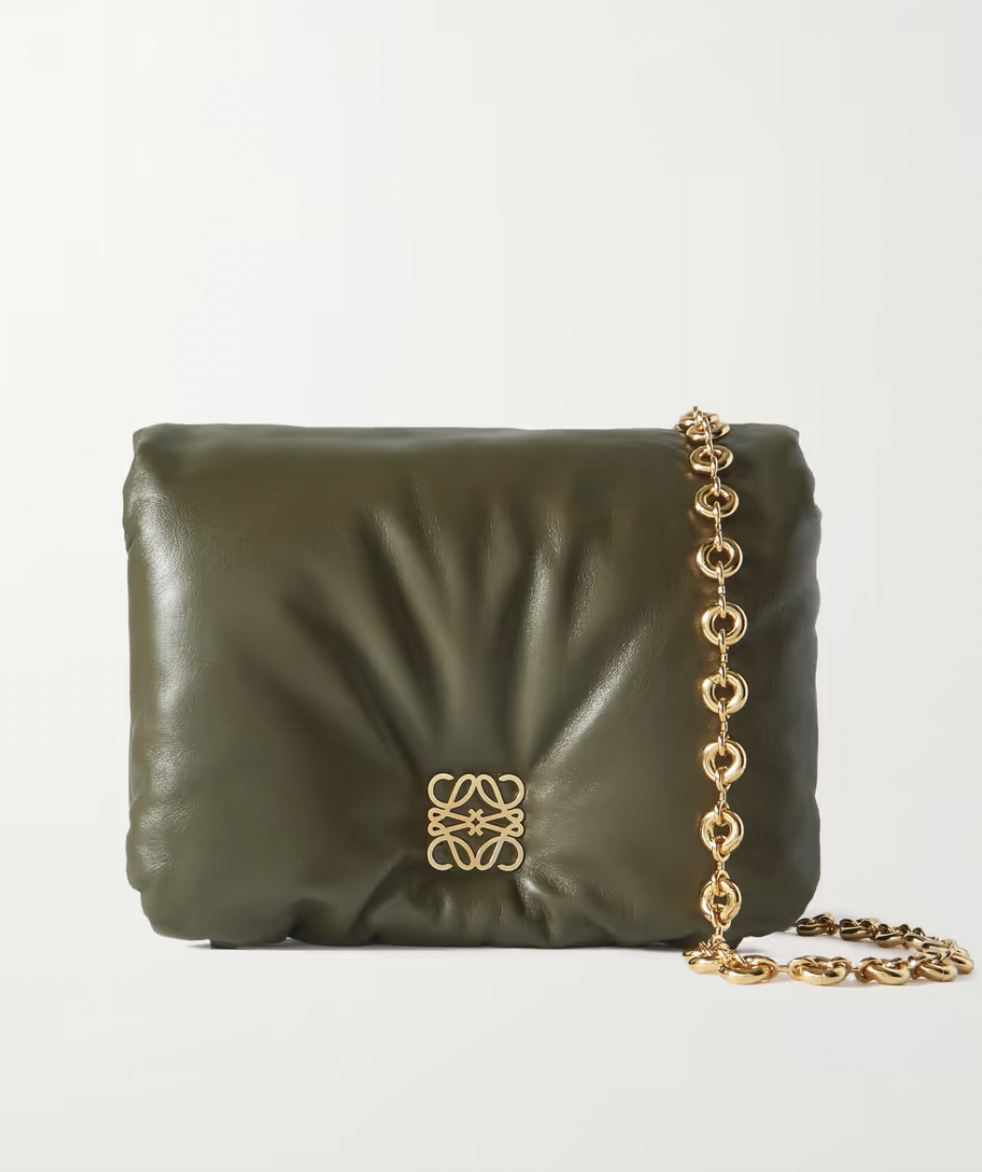 Loewe Puffer Goya padded leather down shoulder bag