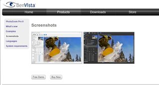 Website screenshot for Photozoom Pro