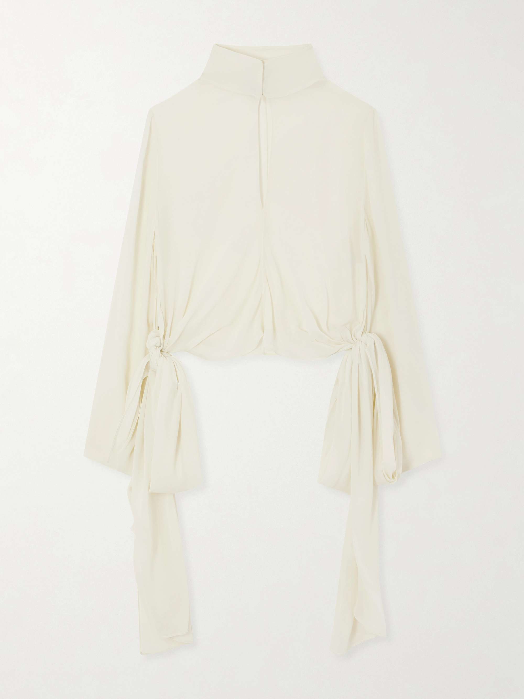 Knotted Crepe De Chine Blouse