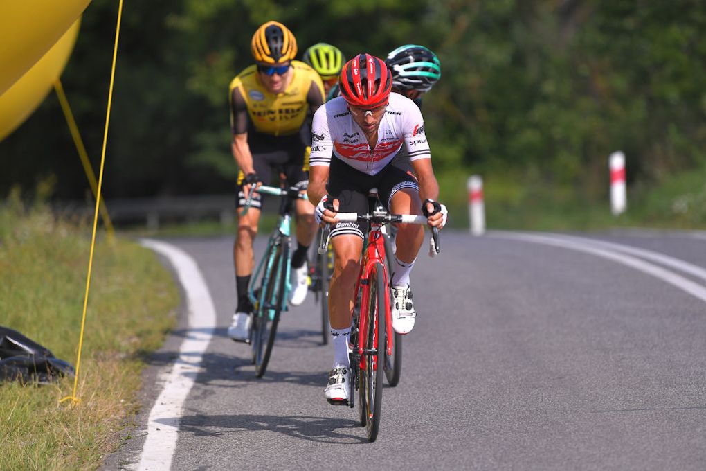 Gianluca Brambilla in the breakaway during stage 7 at the Tour de Pologne