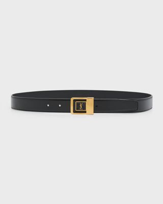 Ysl Buckle Leather Belt