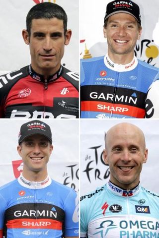 Dutch newspaper De Telegraaf alledges that George Hincapie, David Zabriskie, Levi Leipheimer and Christian Vande Velde (clockwise from upper left), all competing in the Tour de France, have testified in the USADA investigation of Lance Armstrong.