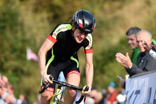 Lou Bates, women's winner, Monsal Hill-Climb 2015