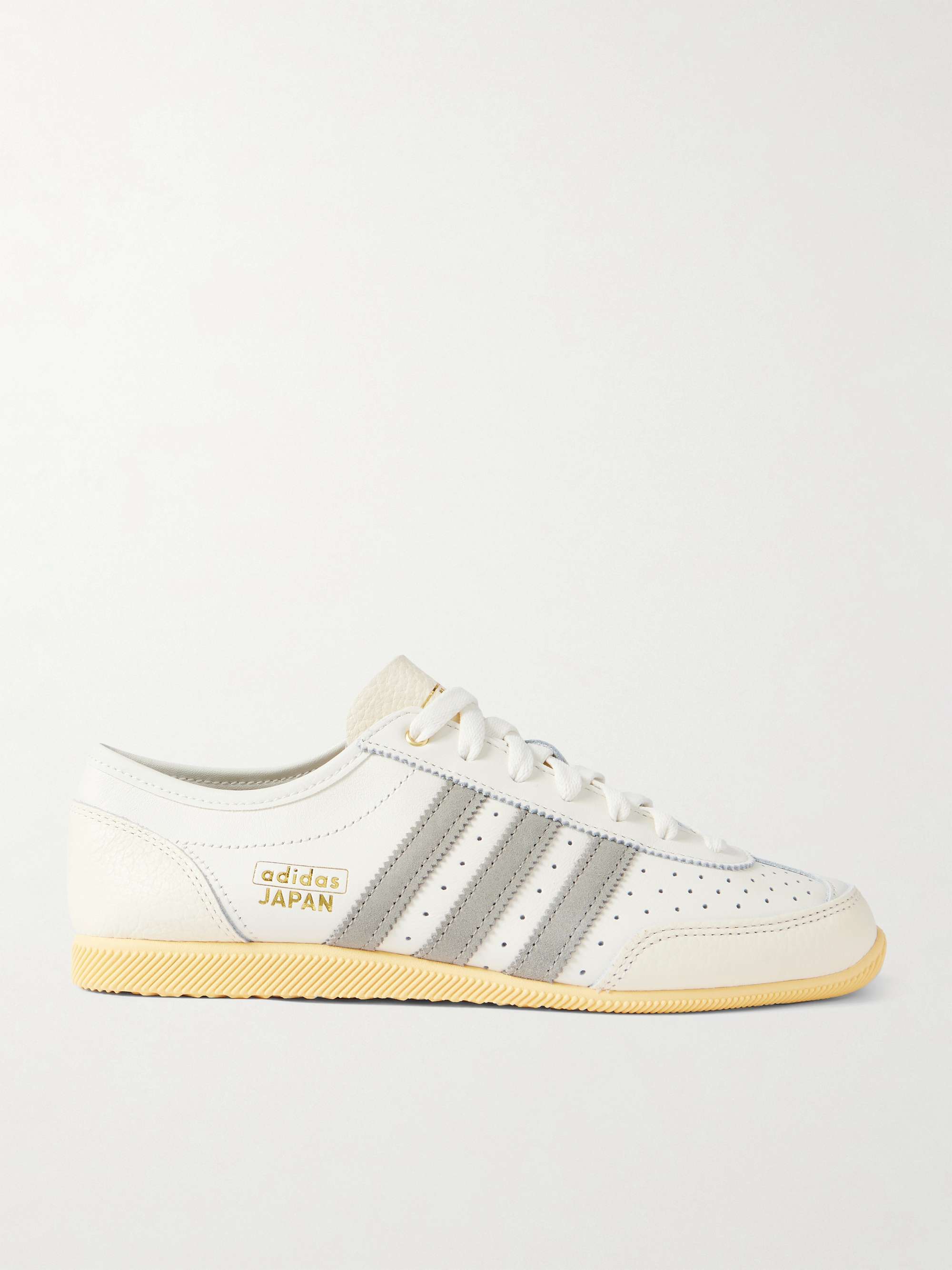 Japanese DECON W perforated suede finish leather sneakers